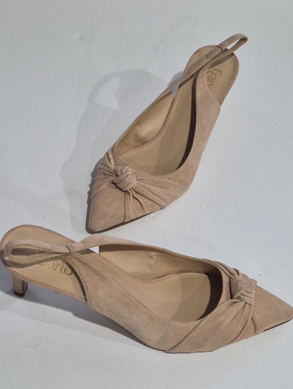 Franco Sarto Blush Suede Knot Slingback Pumps Size 10M
